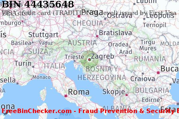 44435648 VISA credit Croatia HR Lista de BIN