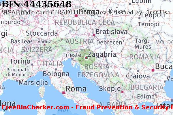 44435648 VISA credit Croatia HR Lista BIN