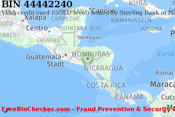 44442240 VISA credit Honduras HN BIN-Liste
