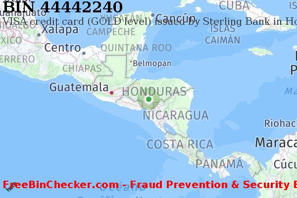 44442240 VISA credit Honduras HN Lista de BIN