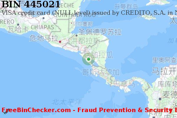 445021 VISA credit Nicaragua NI BIN列表