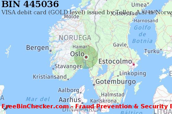 445036 VISA debit Norway NO Lista de BIN