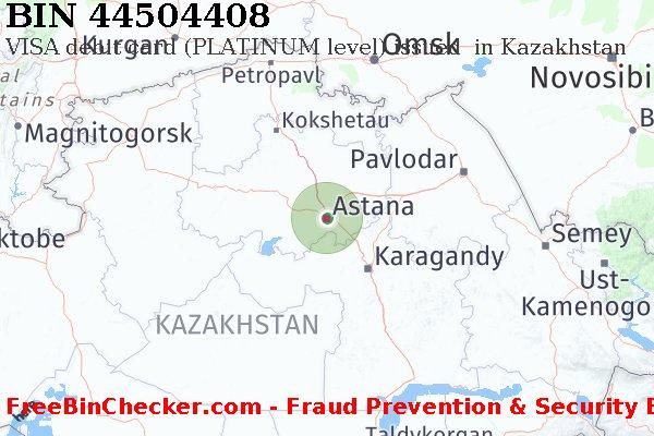 44504408 VISA debit Kazakhstan KZ BIN List