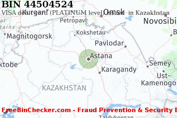44504524 VISA debit Kazakhstan KZ BIN List