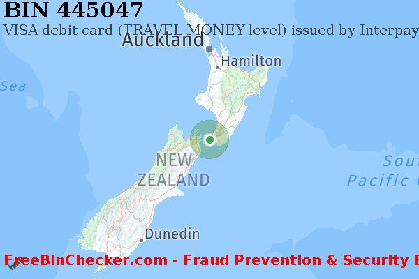 445047 VISA debit New Zealand NZ बिन सूची