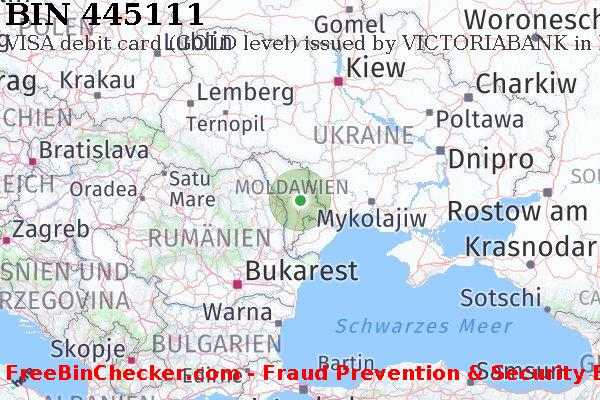 445111 VISA debit Moldova MD BIN-Liste