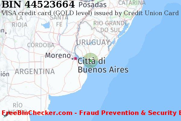 44523664 VISA credit Uruguay UY Lista BIN