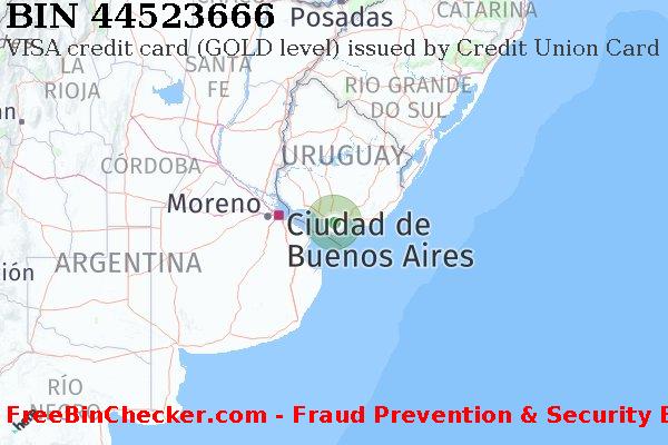 44523666 VISA credit Uruguay UY Lista de BIN