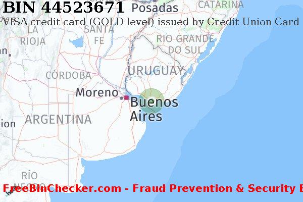 44523671 VISA credit Uruguay UY BIN List