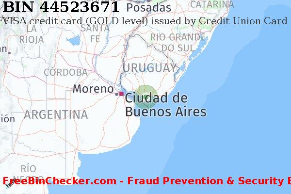 44523671 VISA credit Uruguay UY Lista de BIN