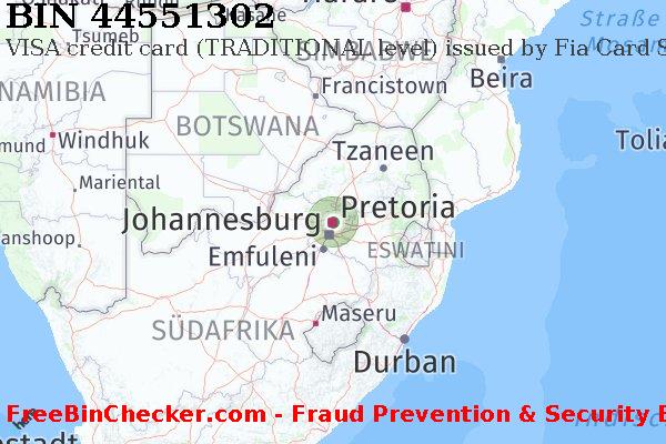 44551302 VISA credit South Africa ZA BIN-Liste