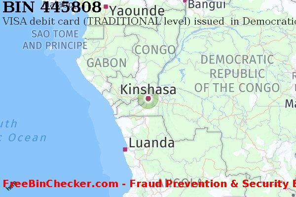 445808 VISA debit Democratic Republic of the Congo CD BIN Lijst