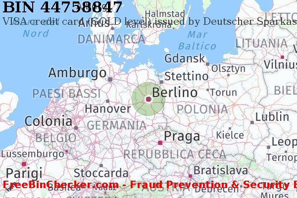 44758847 VISA credit Germany DE Lista BIN