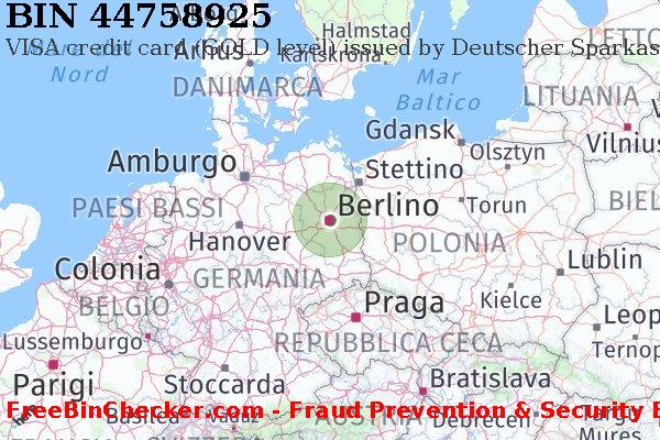44758925 VISA credit Germany DE Lista BIN