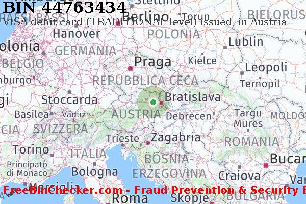 44763434 VISA debit Austria AT Lista BIN