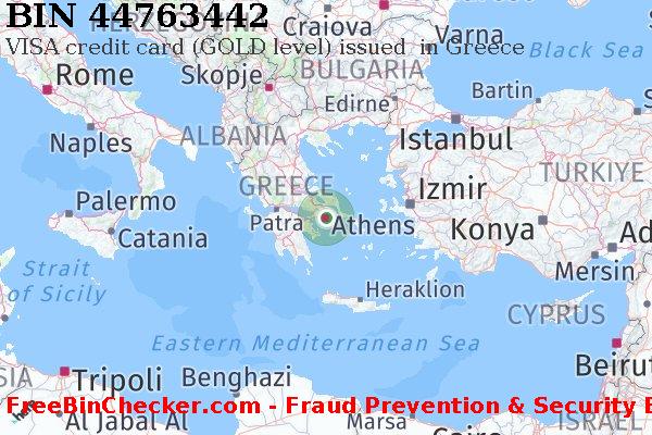 44763442 VISA credit Greece GR BIN List