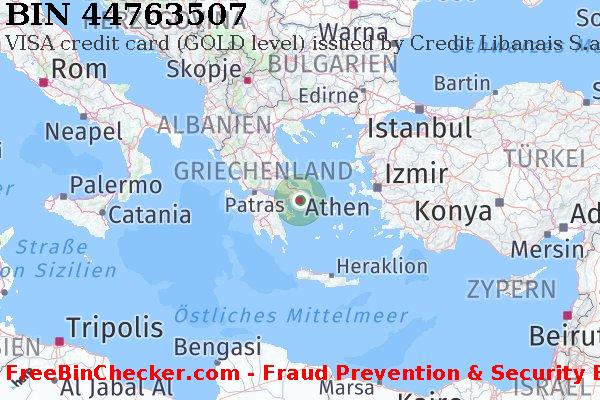 44763507 VISA credit Greece GR BIN-Liste