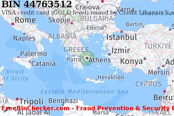44763512 VISA credit Greece GR BIN List