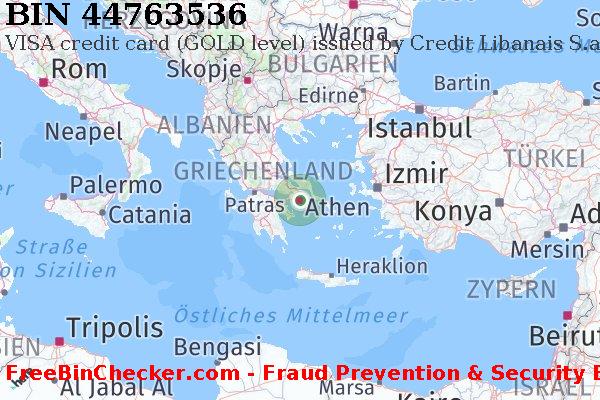 44763536 VISA credit Greece GR BIN-Liste