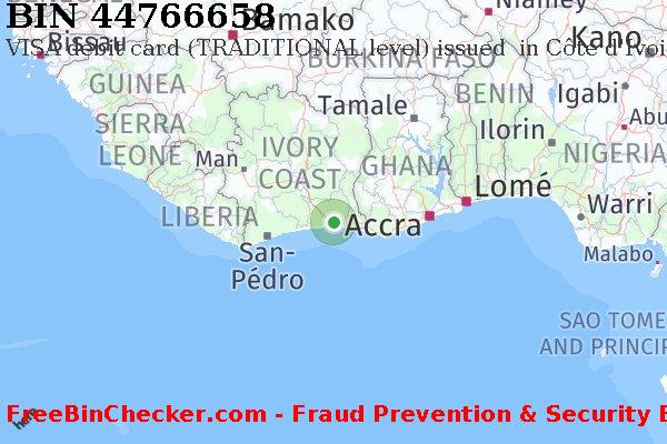 44766658 VISA debit Côte d'Ivoire CI BIN List