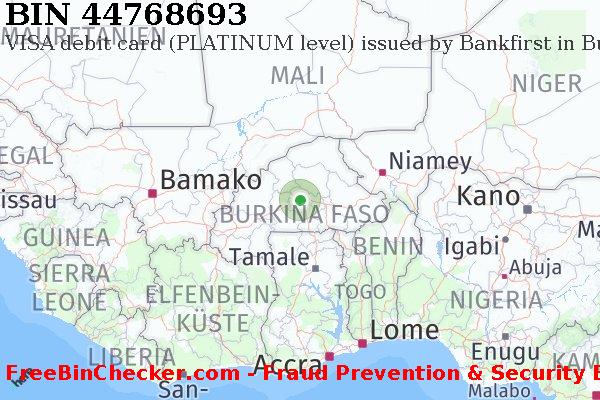 44768693 VISA debit Burkina Faso BF BIN-Liste