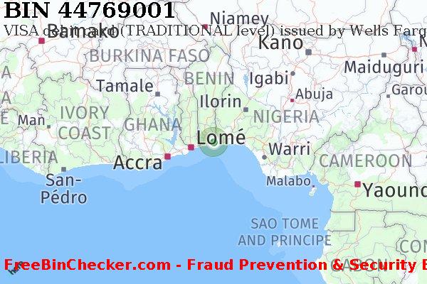44769001 VISA debit Benin BJ BIN List