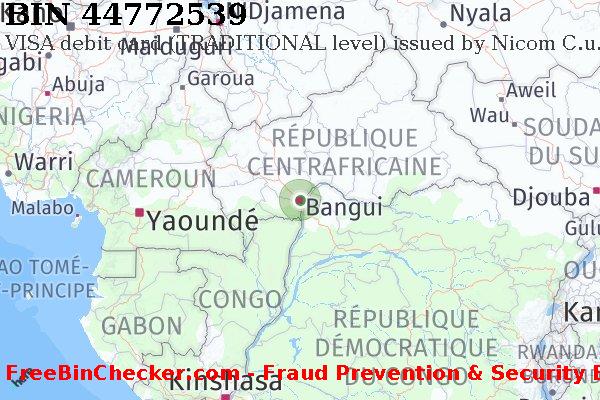 44772539 VISA debit Central African Republic CF BIN Liste 