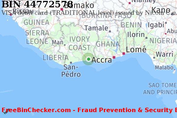 44772578 VISA debit Côte d'Ivoire CI BIN List
