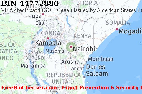 44772880 VISA credit Kenya KE Lista BIN
