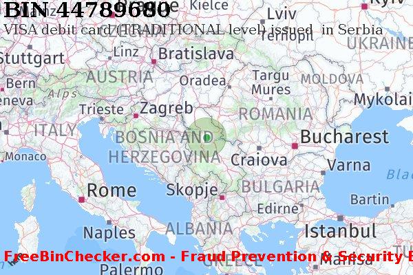 44789680 VISA debit Serbia RS BIN List