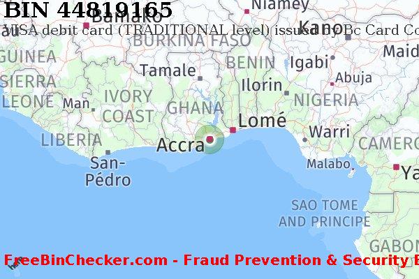44819165 VISA debit Ghana GH बिन सूची