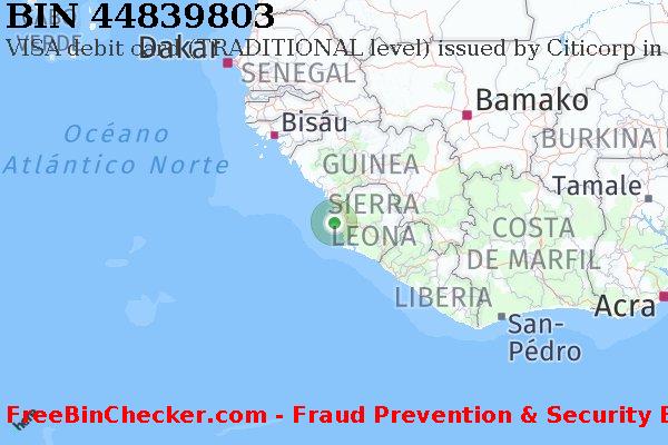 44839803 VISA debit Sierra Leone SL Lista de BIN