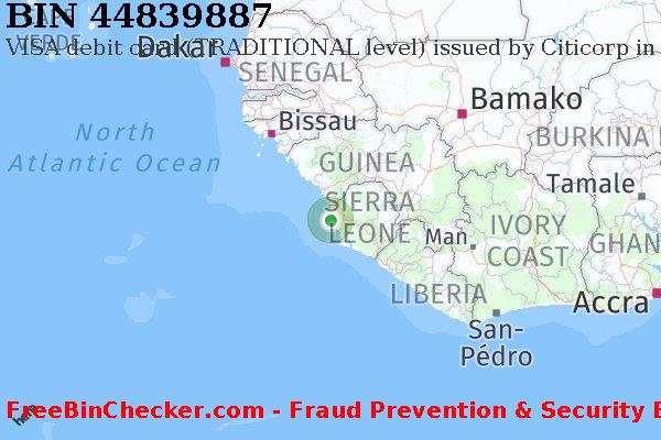 44839887 VISA debit Sierra Leone SL बिन सूची