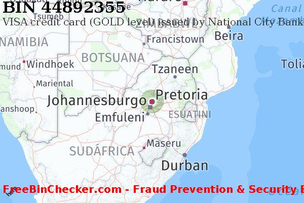 44892355 VISA credit South Africa ZA Lista de BIN