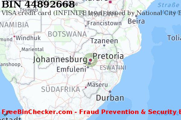 44892668 VISA credit South Africa ZA BIN-Liste