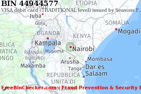 44944577 VISA debit Kenya KE Lista BIN