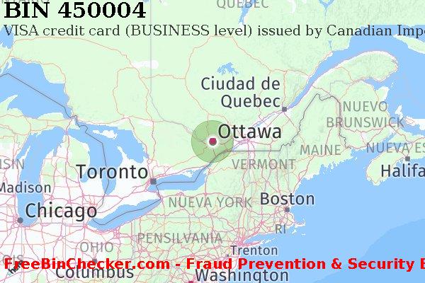 450004 VISA credit Canada CA Lista de BIN