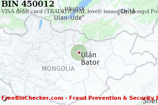 450012 VISA debit Mongolia MN Lista de BIN