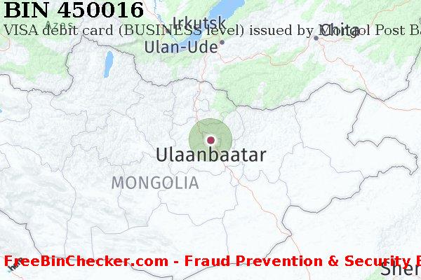 450016 VISA debit Mongolia MN BIN List