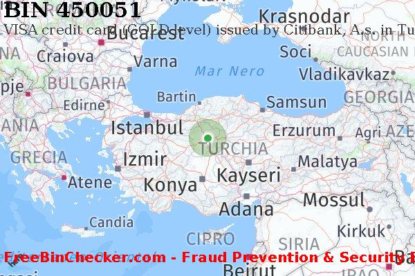 450051 VISA credit Turkey TR Lista BIN