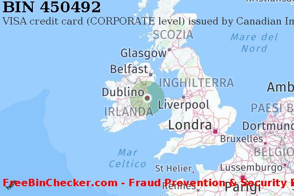 450492 VISA credit Ireland IE Lista BIN