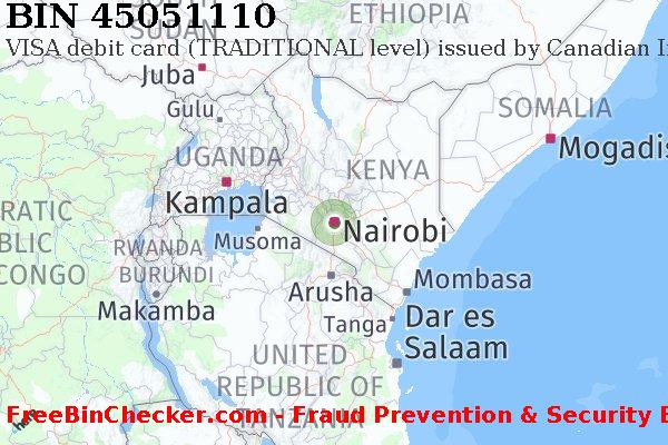 45051110 VISA debit Kenya KE बिन सूची