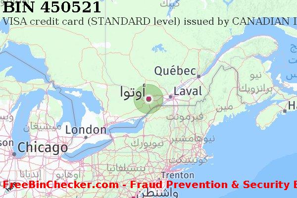 450521 VISA credit Canada CA قائمة BIN