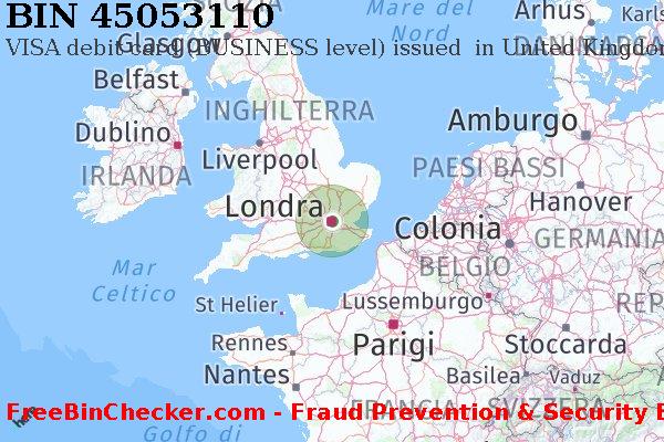 45053110 VISA debit United Kingdom GB Lista BIN