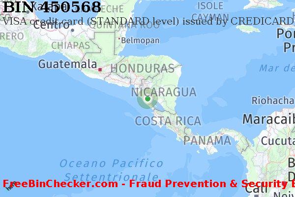 450568 VISA credit Nicaragua NI Lista BIN