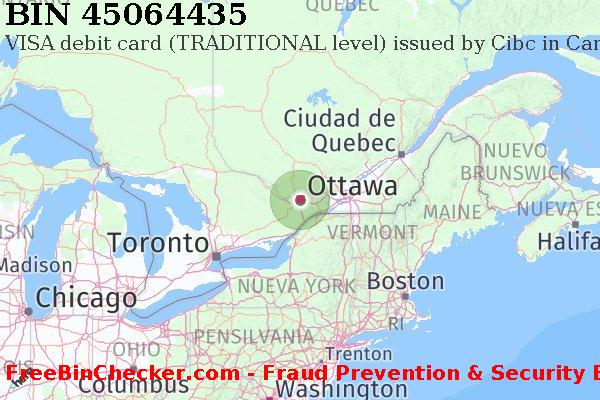 45064435 VISA debit Canada CA Lista de BIN