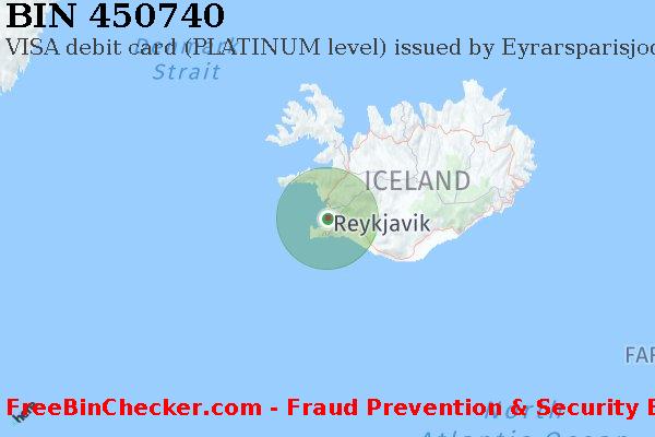 450740 VISA debit Iceland IS Lista de BIN