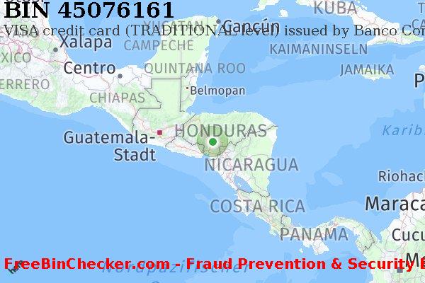 45076161 VISA credit Honduras HN BIN-Liste