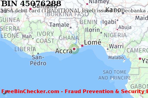 45076288 VISA debit Ghana GH বিন তালিকা