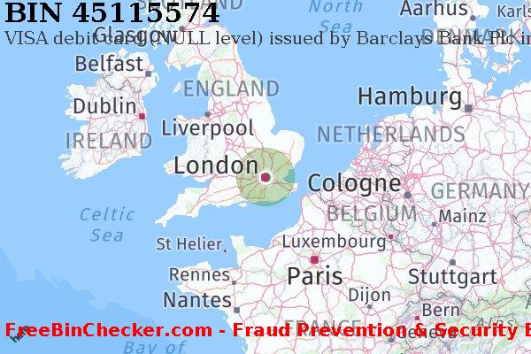 45115574 VISA debit United Kingdom GB BIN List